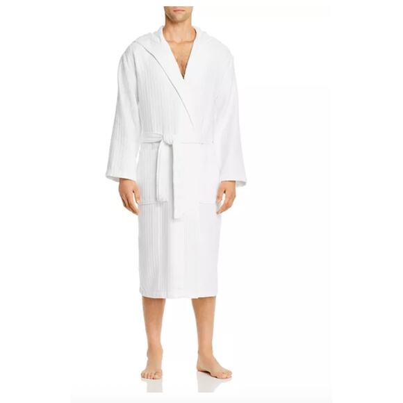 Daniel Buchler Turkish Basket-Weave Lounge Robe Medium Large White - Picture 1 of 15